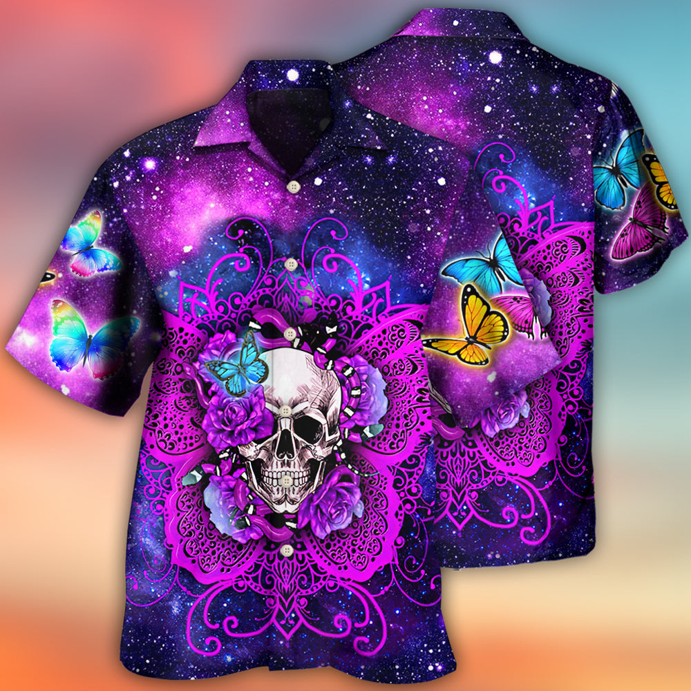 Skull Butterfly Snake Lighting Flower - Hawaiian Shirt - Reefox