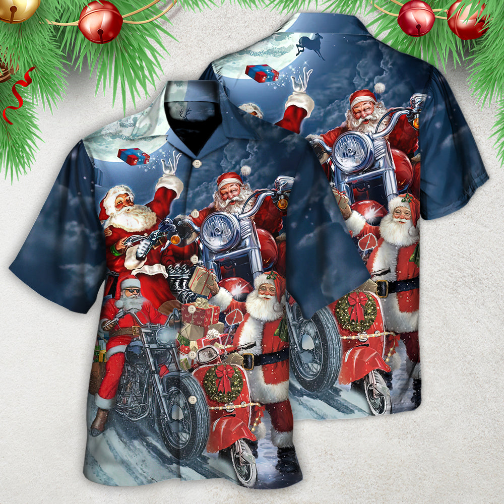 Christmas Santa I Don't Need Reindeer I Have Motorbike - Hawaiian Shirt - Reefox