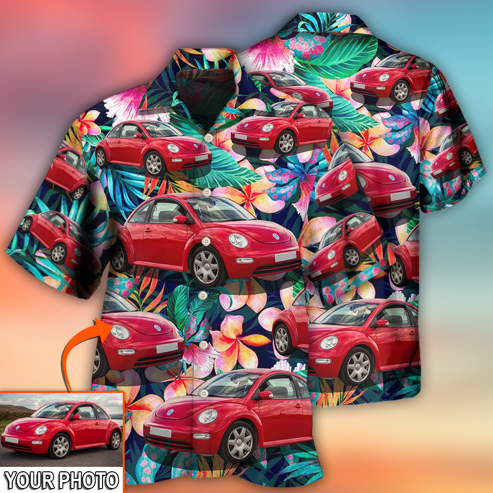 Car Beetle Car Luxury Tropical Flower Custom Photo - Hawaiian Shirt - Reefox