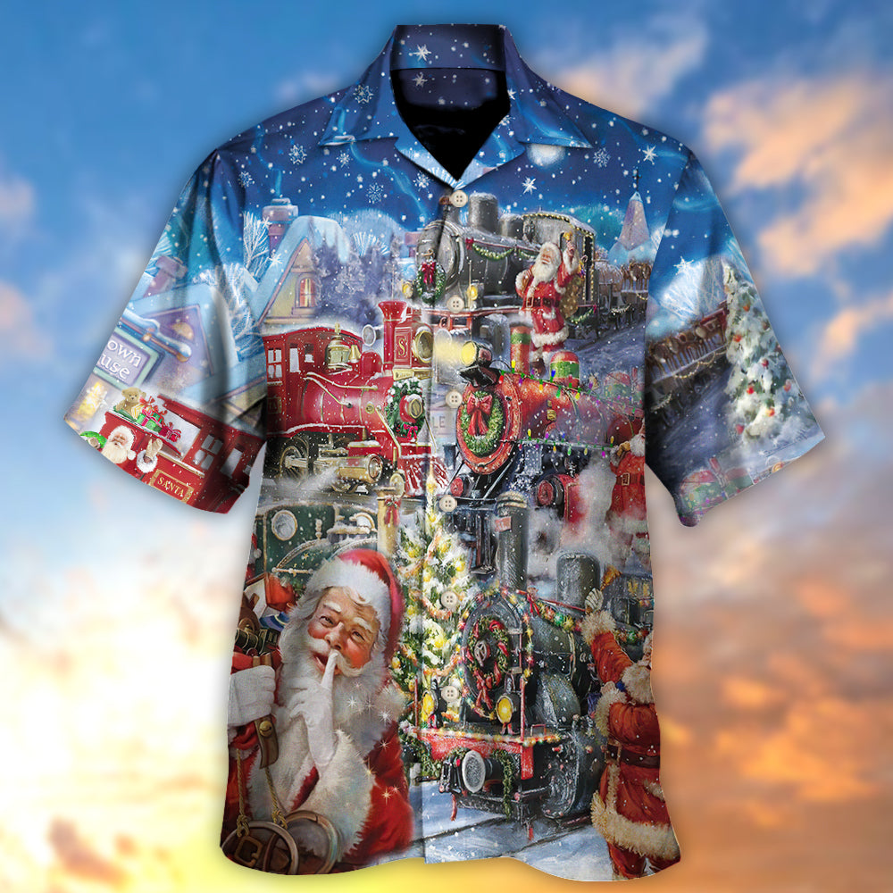 Christmas Santa's Express Train - Hawaiian Shirt - Reefox
