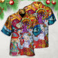 Christmas Santa Colorful Geometry - Hawaiian Shirt - Reefox