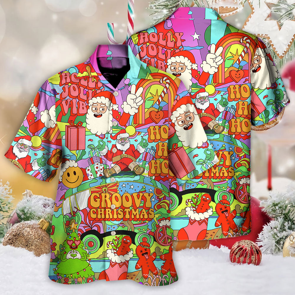 Christmas Hippie Santa Bus Peace - Hawaiian Shirt - Reefox