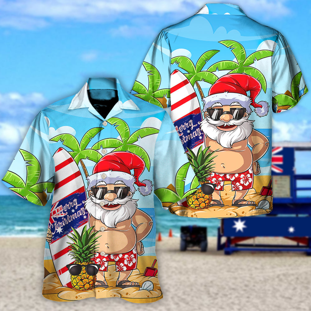 Christmas In July Santa Let's Surf Summer Vibe - Hawaiian Shirt