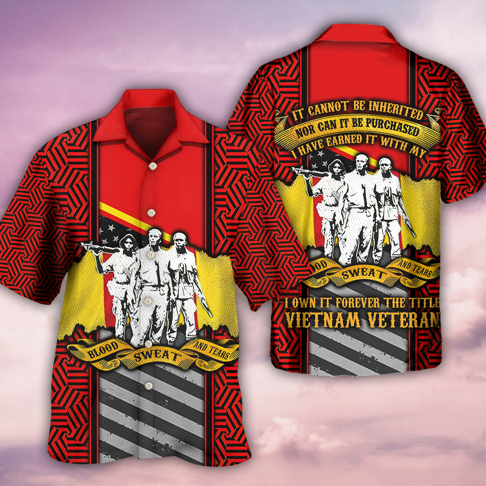 Veteran Vietnam Veteran Blood Sweat Tears - Hawaiian Shirt - Reefox