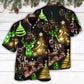 Christmas Neon Art Christmas Tree And Snowman Cool - Hawaiian Shirt - Reefox