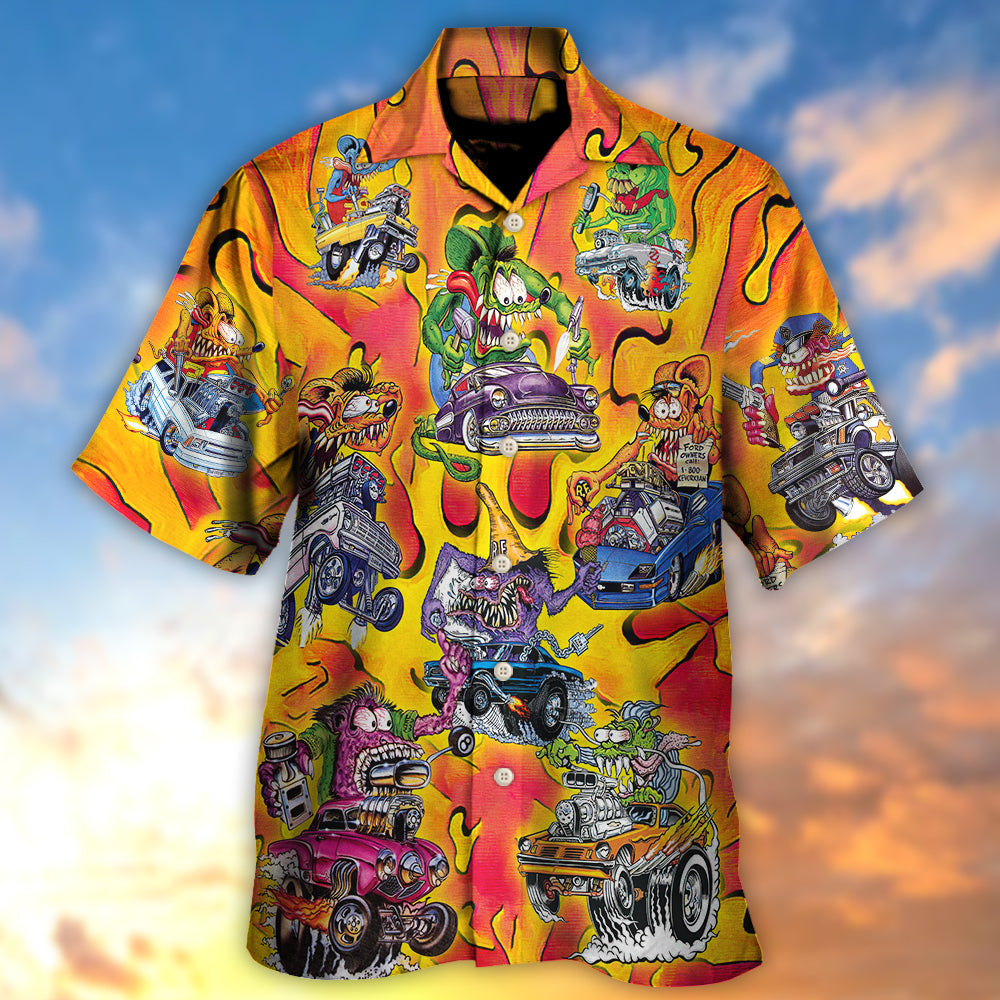 Hot Rod Vintage Racing Savage Burn Energy - Hawaiian Shirt - Reefox