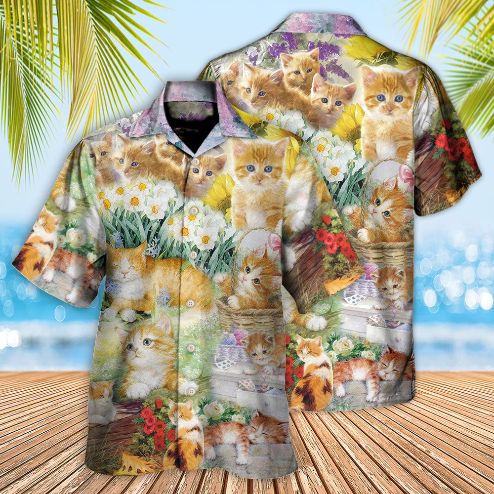 Cat Kitty Lover Art - Hawaiian Shirt - Reefox