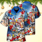 Christmas Funny Santa Claus Drinking Beer Troll Xmas - Hawaiian Shirt - Reefox