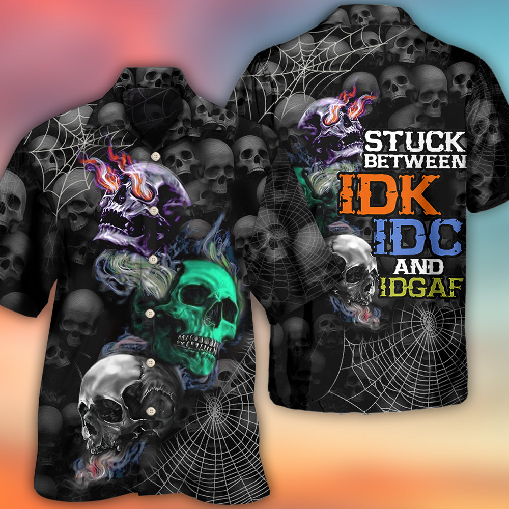 Skull Dark Colorful Burning - Hawaiian Shirt - Reefox