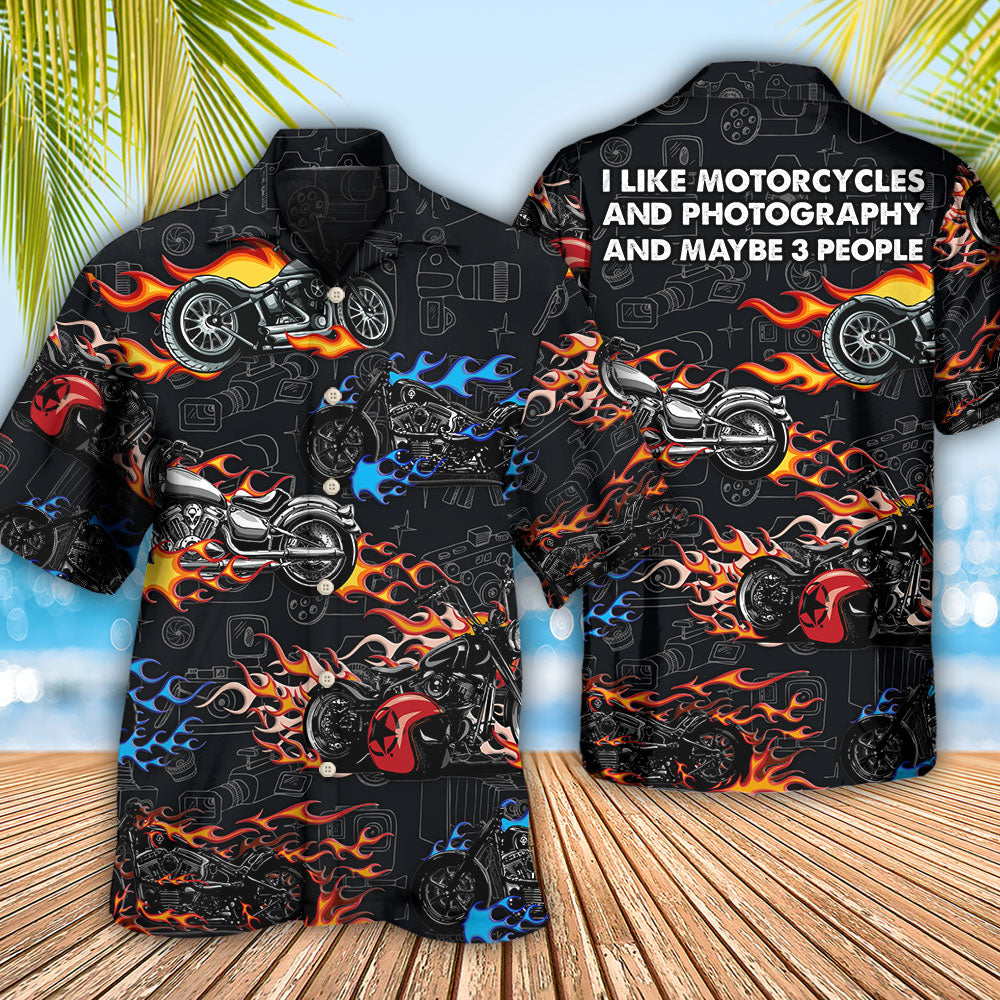 Motorcycle Photography I Like Motorcycles And Photography - Hawaiian Shirt - Reefox