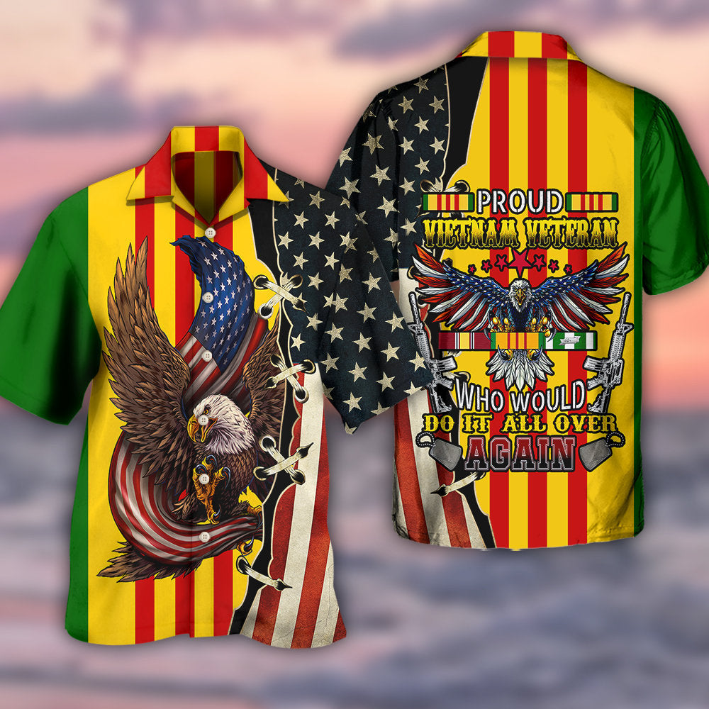 Veteran Vietnam Veteran Eagle Proud - Hawaiian Shirt - Reefox