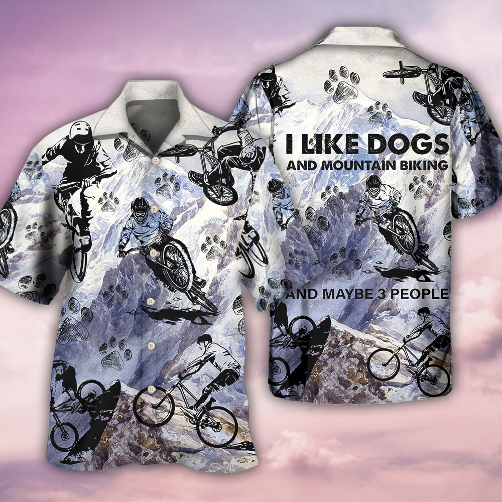 Bike I Like Dogs - Hawaiian Shirt - Reefox