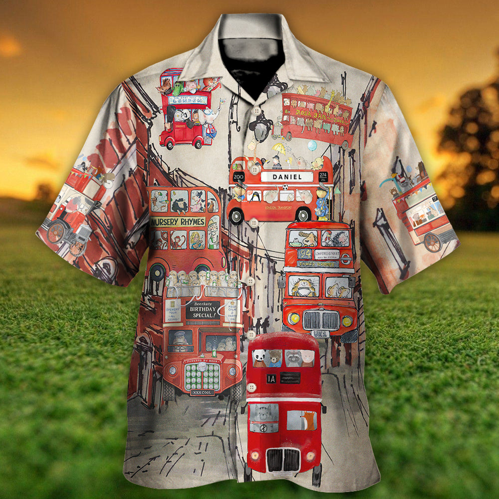 Bus Driver Big Red Party Bus - Hawaiian Shirt - Reefox