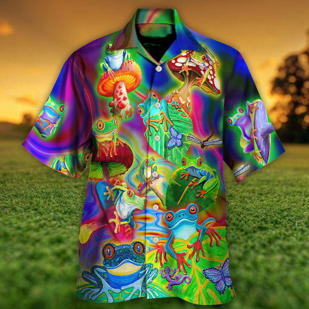 Frog Colorful Tropical Enjoying A Day Of Fun - Hawaiian Shirt - Reefox