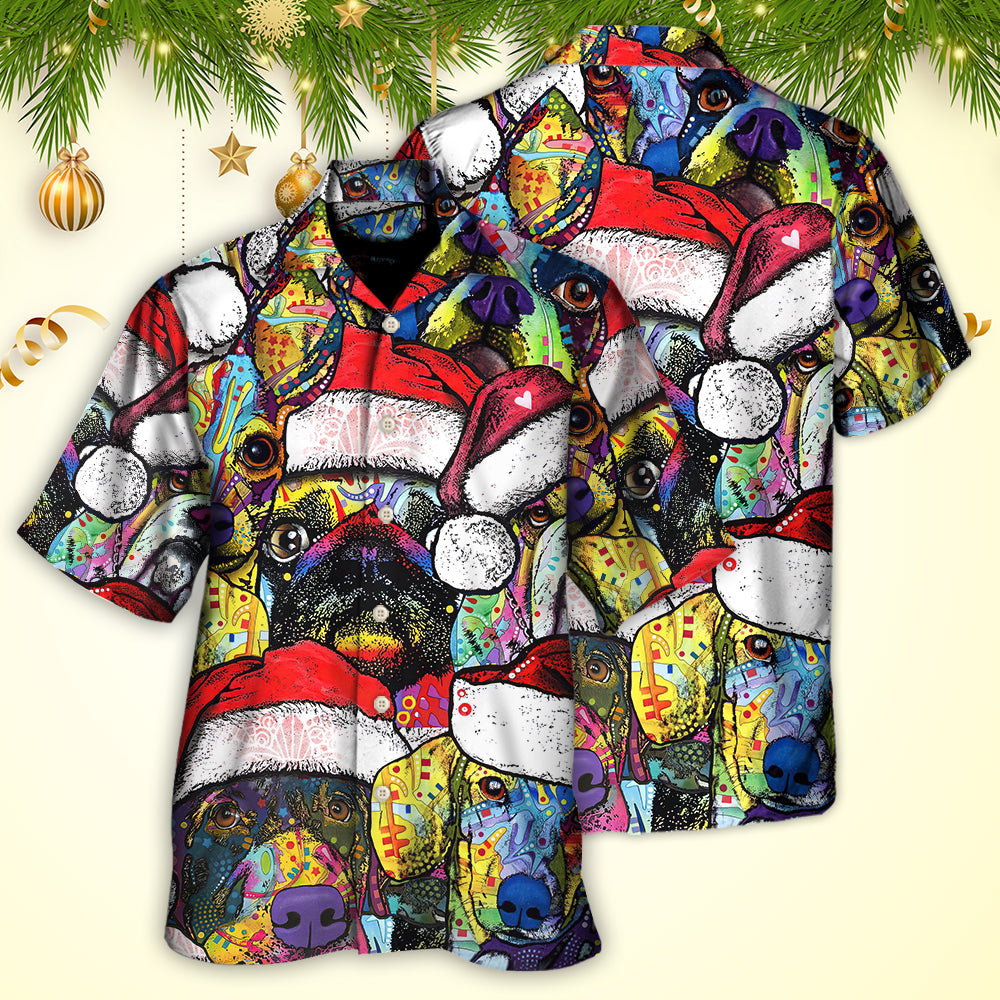 Christmas Dog Colorful Draw With Love - Hawaiian Shirt - Reefox