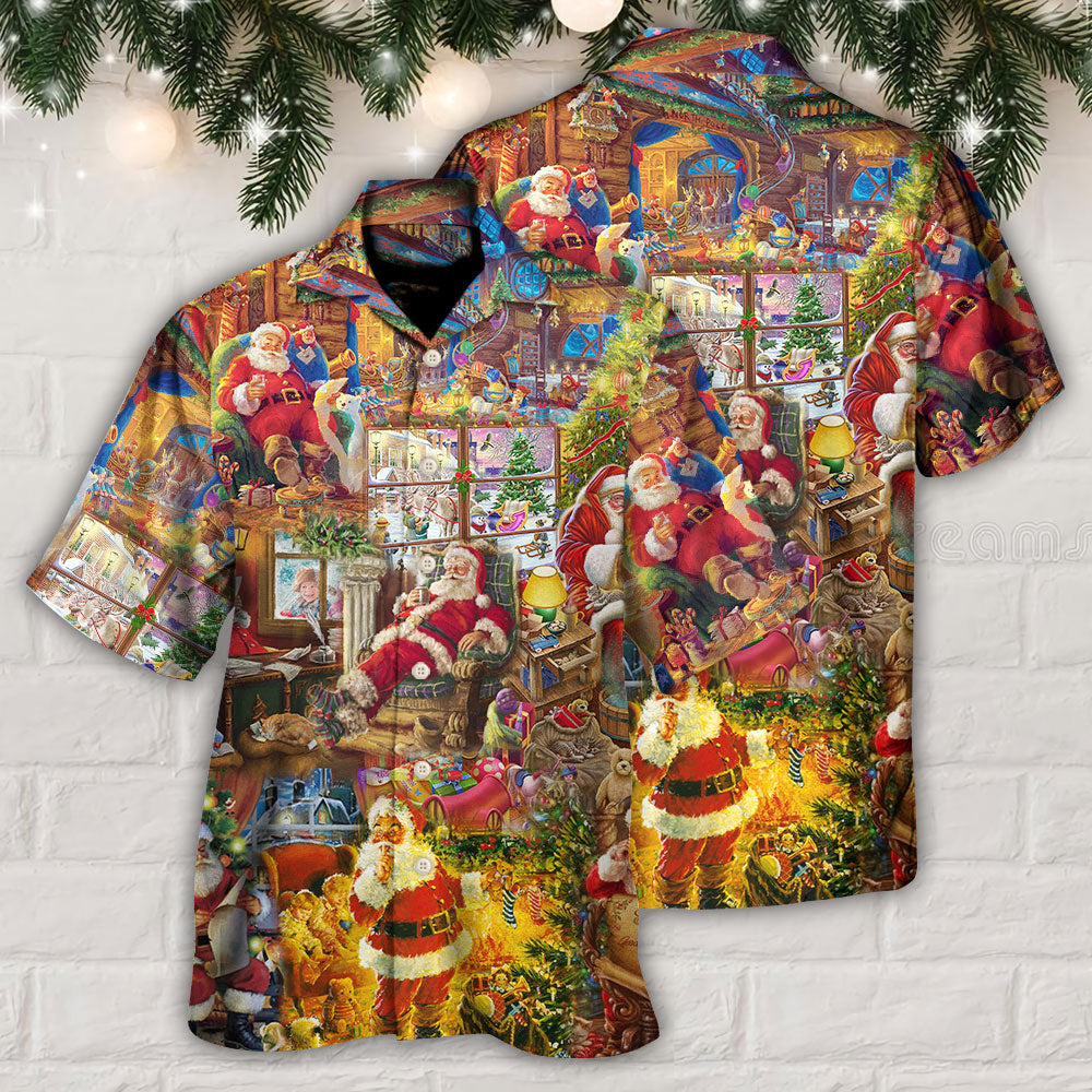 Christmas Santa Happy Holiday Season Of Joy - Hawaiian Shirt - Reefox