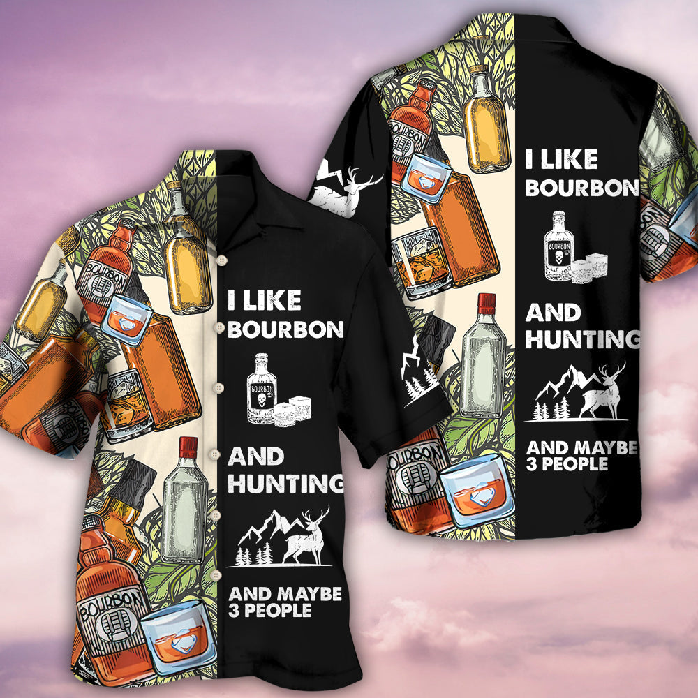 Wine Hunting I Like Bourbon - Hawaiian Shirt - Reefox