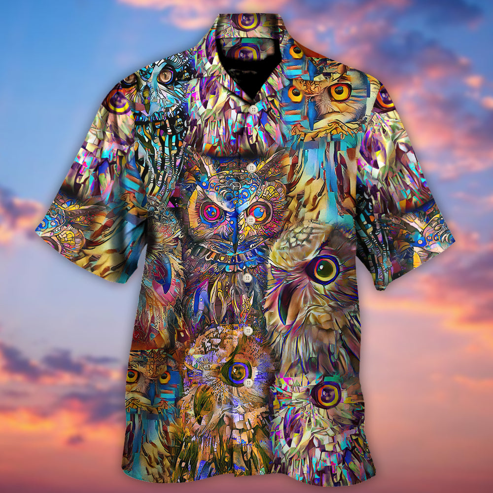 Owl Wild Animal Neon Colorful - Hawaiian Shirt - Reefox