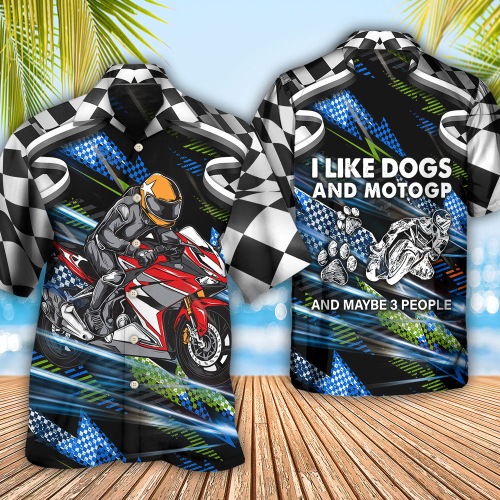 Motorbike Dog I Like Dogs And Motogp - Hawaiian Shirt - Reefox