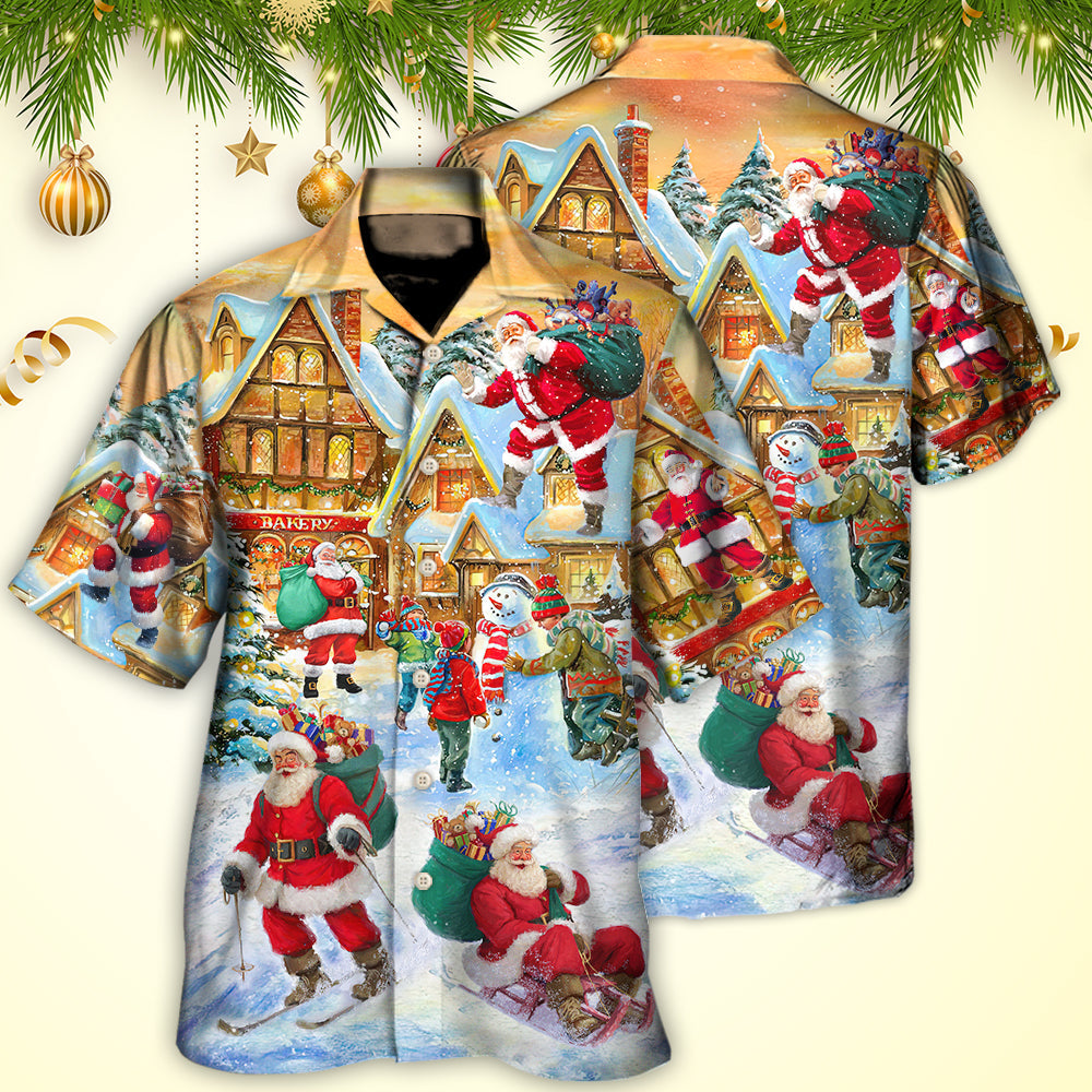 Christmas Santa Claus In The Town Xmas Is Coming - Hawaiian Shirt - Reefox