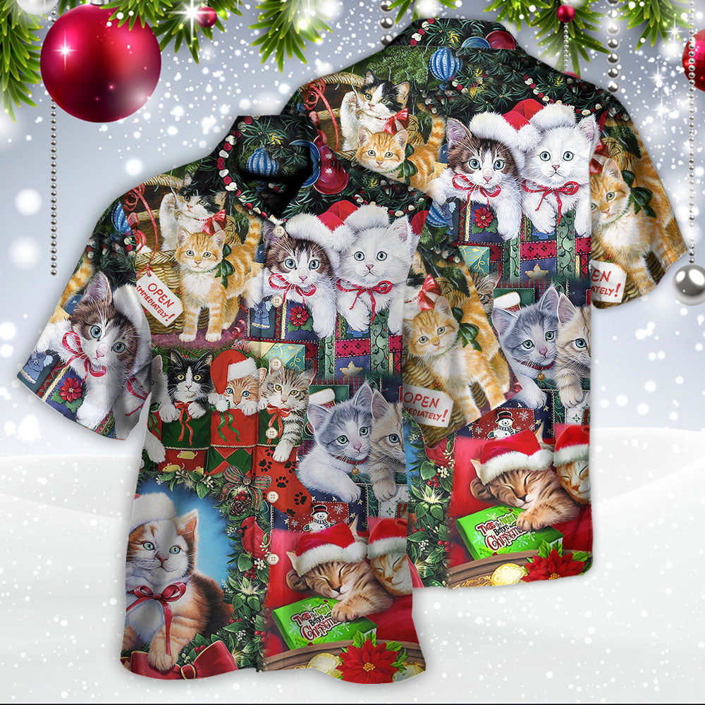 Cat Christmas Tree Merry Xmas - Hawaiian Shirt - Reefox