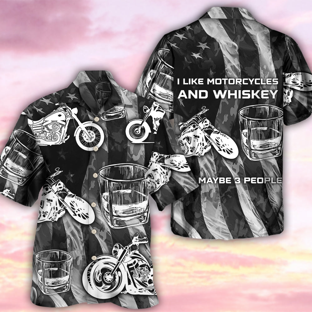 Motorcyles And Whiskey I Like - Hawaiian Shirt - Reefox