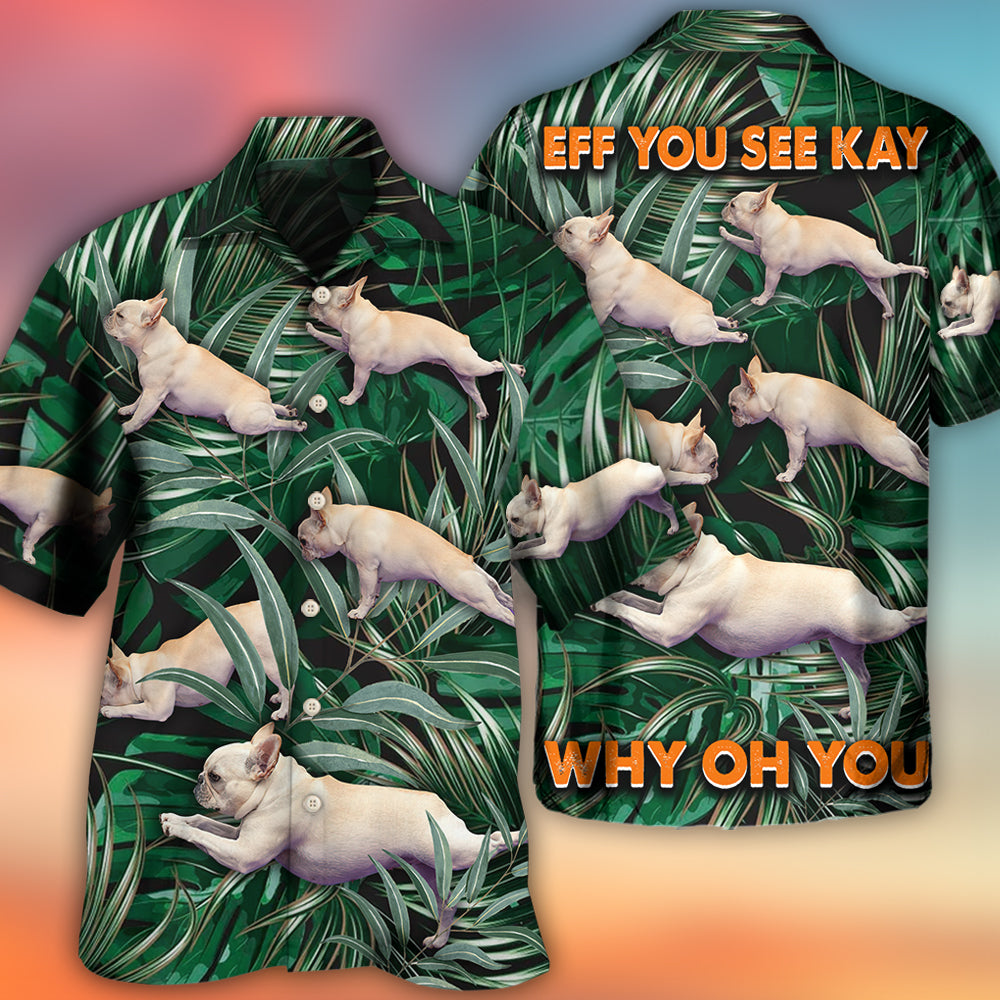 Bulldog Yoga Pose Tropical - Hawaiian Shirt - Reefox