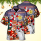Christmas Having Fun With Santa Claus Gift For Xmas Art Style - Hawaiian Shirt - Reefox