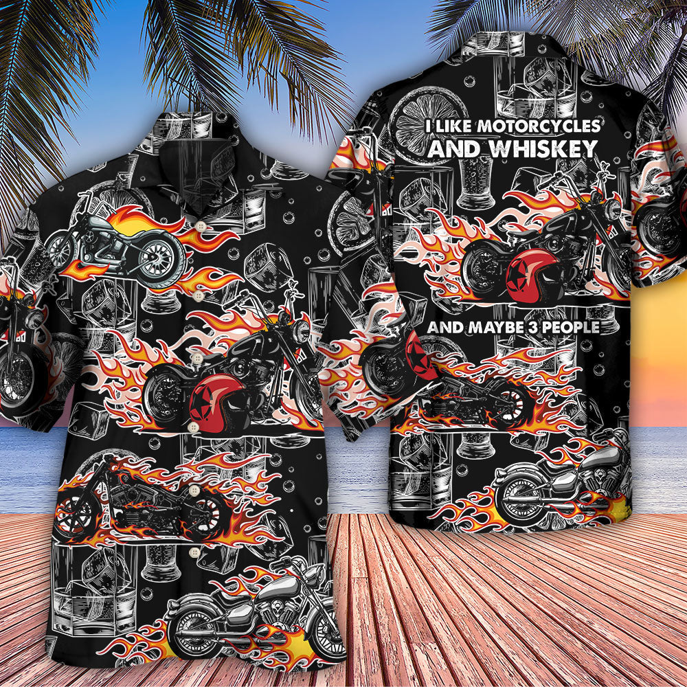 Motorcycle I Like Motorcycles And Whiskey - Hawaiian Shirt - Reefox