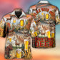 Beer And Hunting Deer Autumn Mountain - Hawaiian Shirt - Reefox