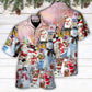 Christmas Santa And Snowman Christmas Snow Village - Hawaiian Shirt - Reefox