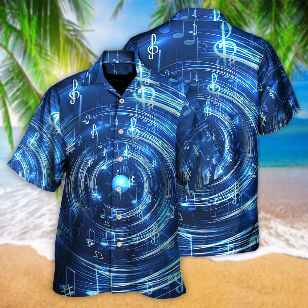 Music Neon Circle Music Notes - Hawaiian Shirt - Reefox