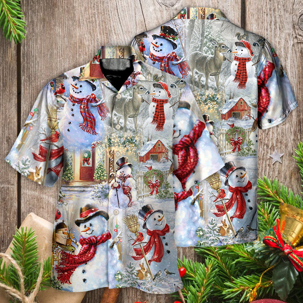 Christmas Snowman Merry Xmas - Hawaiian Shirt - Reefox