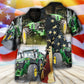 Tractor Independence Day Green Tractor US Flag - Hawaiian Shirt - Reefox