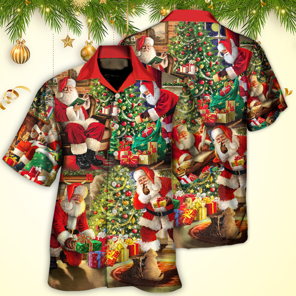 Christmas Santa Claus Story Gift For Xmas Painting Style - Hawaiian Shirt - Reefox