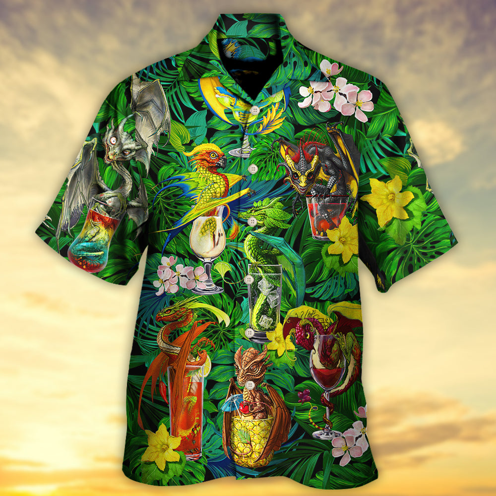 Cocktail And Dragon Tropical Hello Summer - Hawaiian Shirt - Reefox