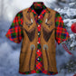 Christmas Santa Vintage Fringe Leather Suede Vest - Hawaiian Shirt - Reefox