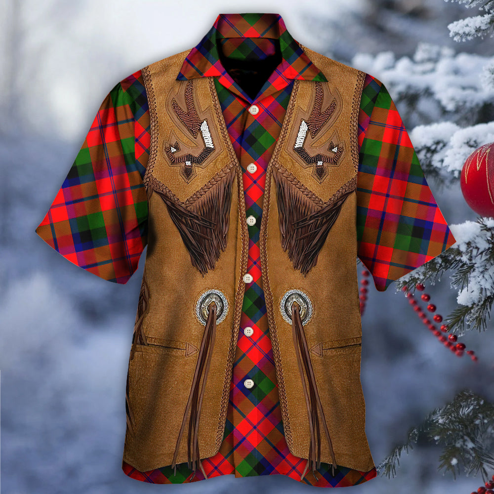 Christmas Santa Vintage Fringe Leather Suede Vest - Hawaiian Shirt - Reefox