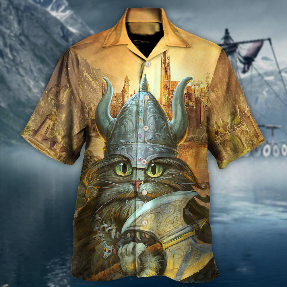 Viking Cat Hagar The Hairy Came To Purr And Pillage - Hawaiian Shirt - Reefox