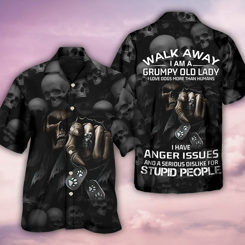 Skull I Love Dogs More Than Humans - Hawaiian Shirt - Reefox