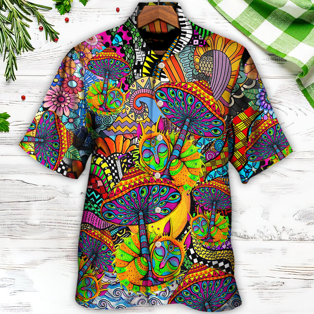 Hippie Peace Life Color Floral Style - Hawaiian Shirt - Reefox