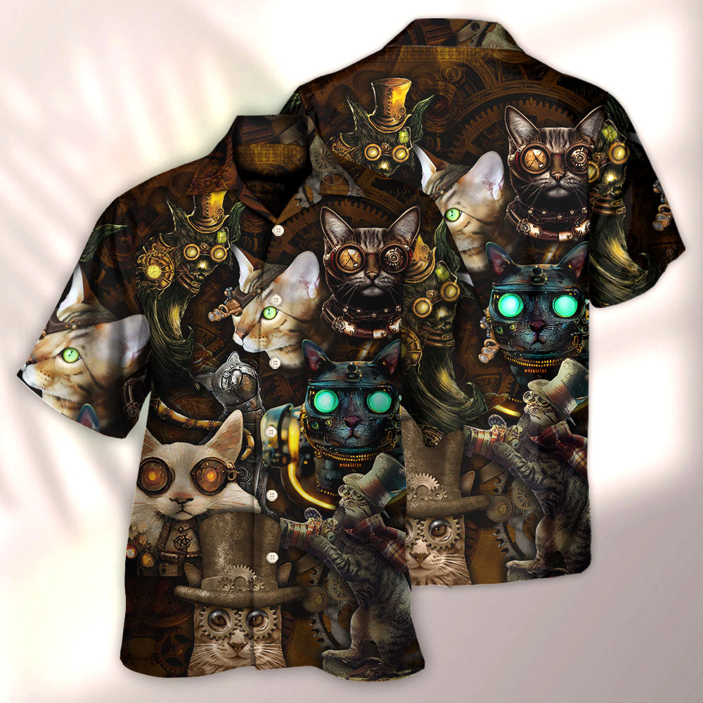 Cat Steampunk Art Steal Heart - Hawaiian Shirt - Reefox