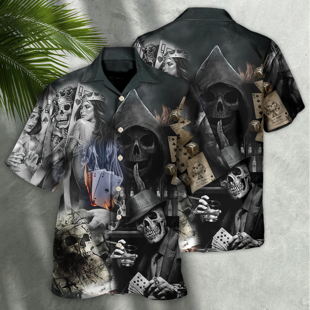 Skull Gambling The Death Game Begin - Hawaiian Shirt - Reefox