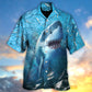 Shark Swims Through Baitfish Shoal - Hawaiian Shirt - Reefox