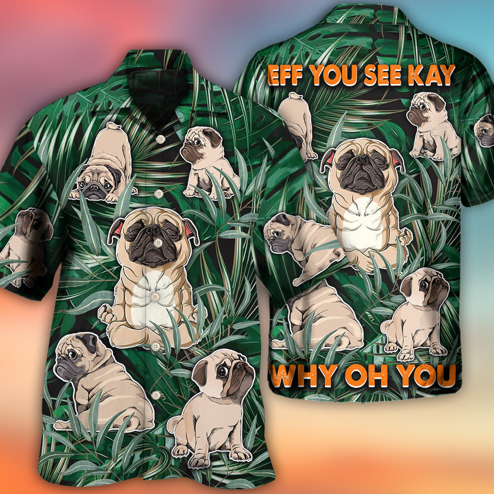 Pitbull Yoga Tropical Yoga Pose Funny - Hawaiian Shirt - Reefox