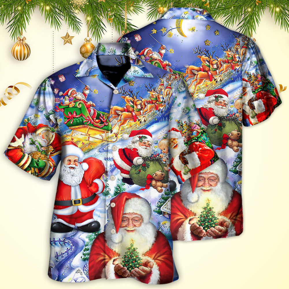 Christmas Funny Santa Claus Happy Xmas Is Coming Art Style So Cool - Hawaiian Shirt - Reefox