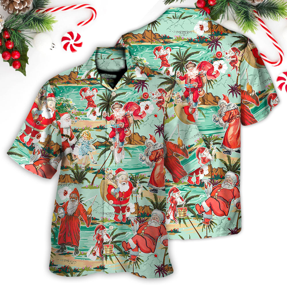 Christmas Santa Vacation Beach Joyful - Hawaiian Shirt - Reefox