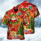 Christmas Santa Claus Drinking Christmas Tree Red Light - Hawaiian Shirt - Reefox