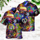 Hippie Alien Peace The Colorful Of Life Amazing Neon Style - Hawaiian Shirt - Reefox