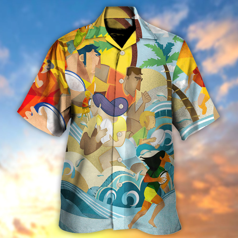 Rugby Beach Sports Beach Rugby Family Fight - Hawaiian Shirt - Reefox
